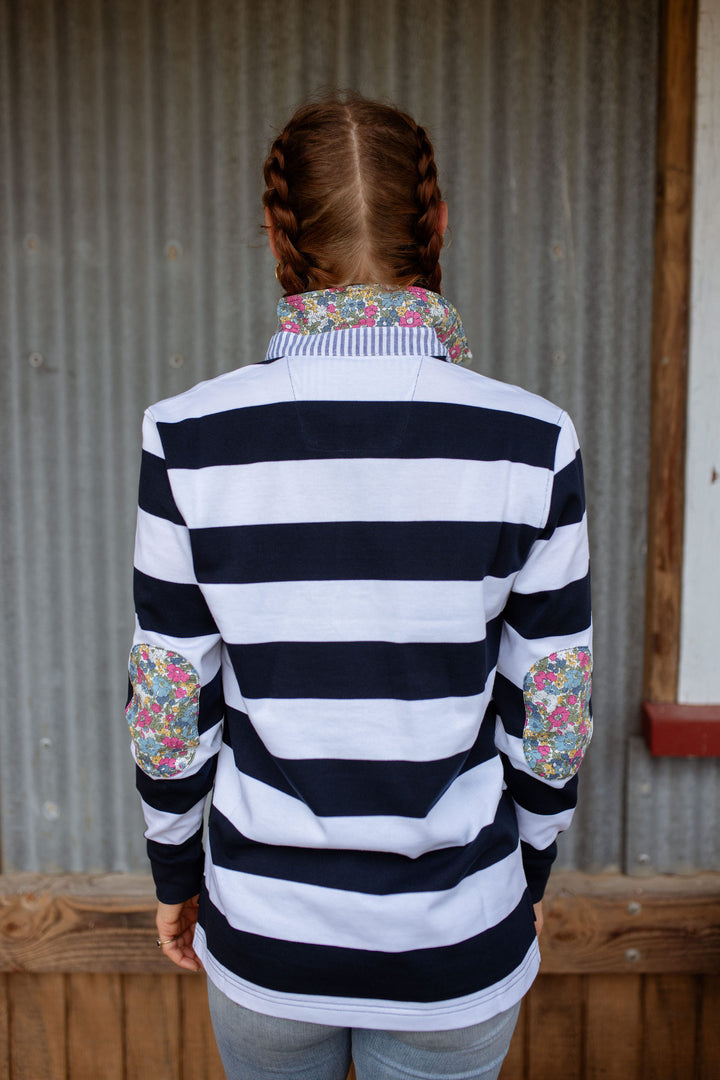Lucy Rugby in Navy and White Stripe