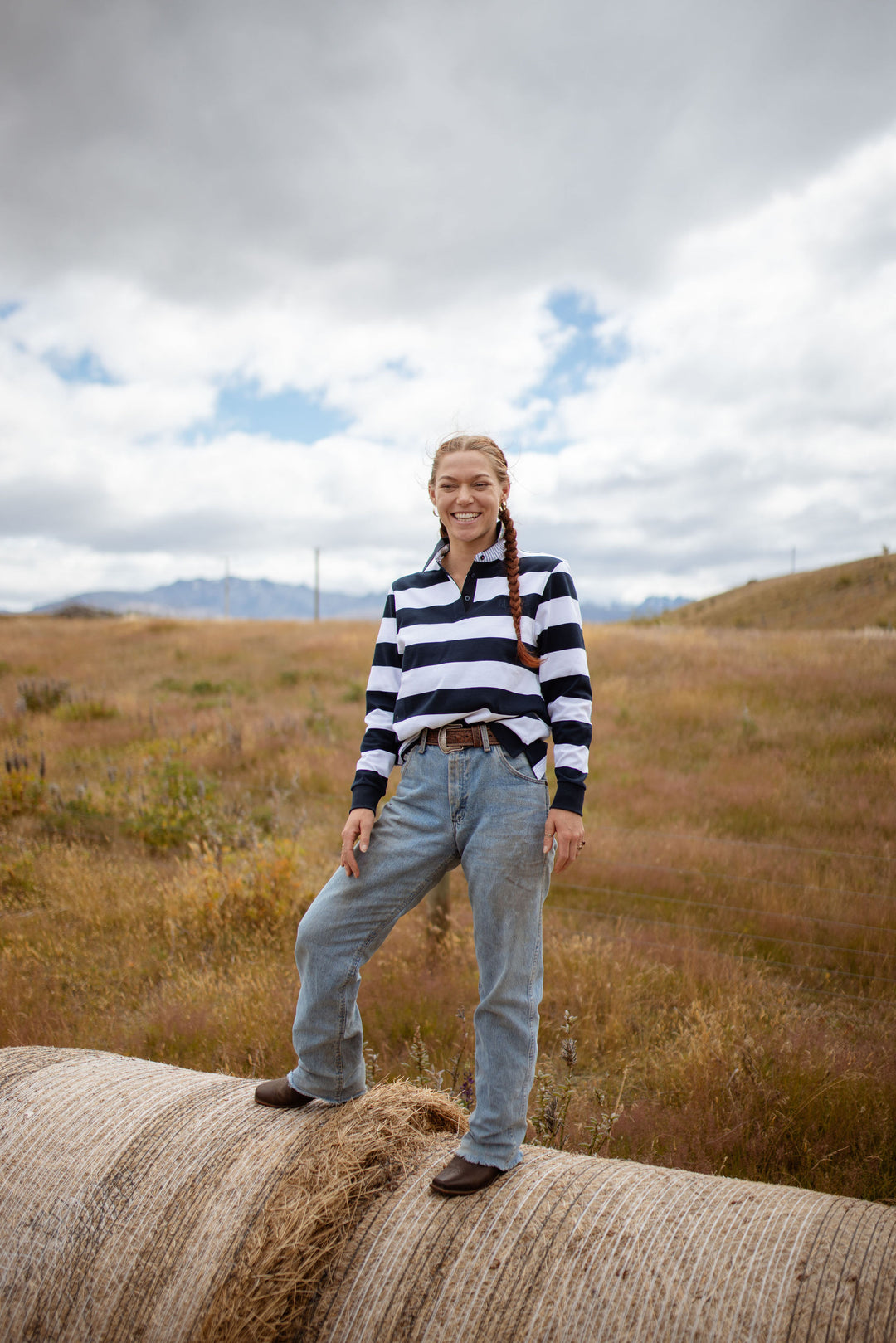 Lucy Rugby in Navy and White Stripe