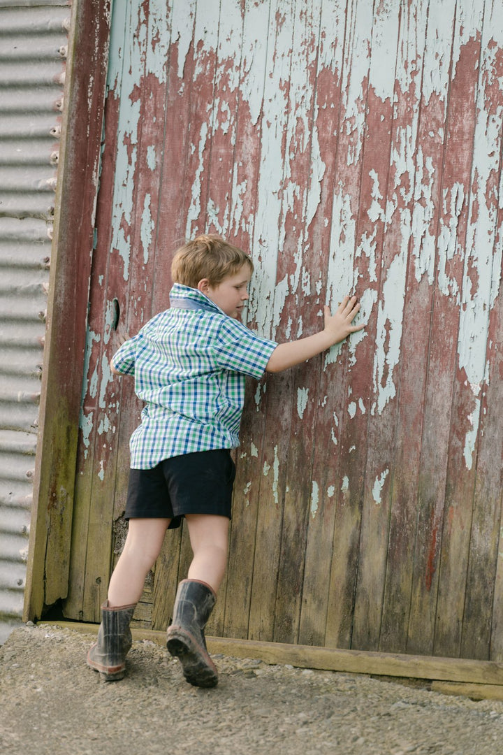 Charlie Shirt in Green and Blue Check
