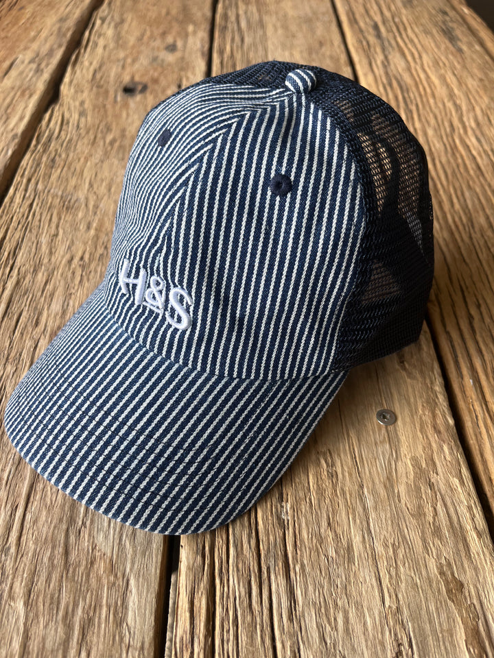 Navy Stripe Trucker Cap