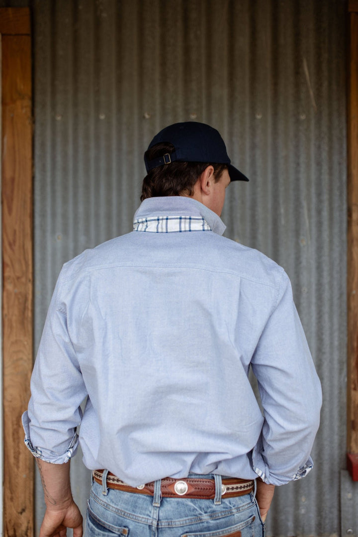 Albie Workshirt in Blue Oxford Cotton - H&S Heritage