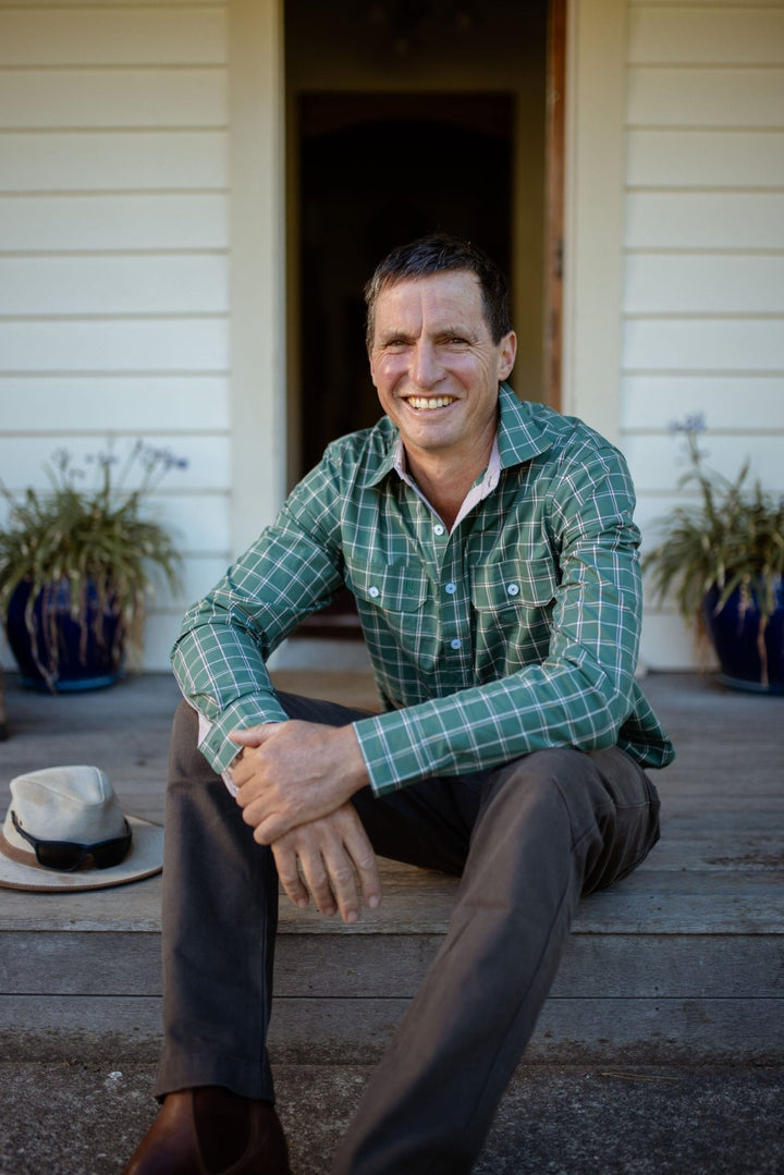 Albie Workshirt in Green Check - H&S Heritage