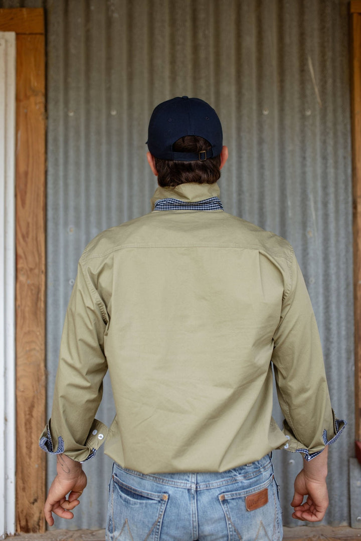 Albie Workshirt in Olive Green - H&S Heritage