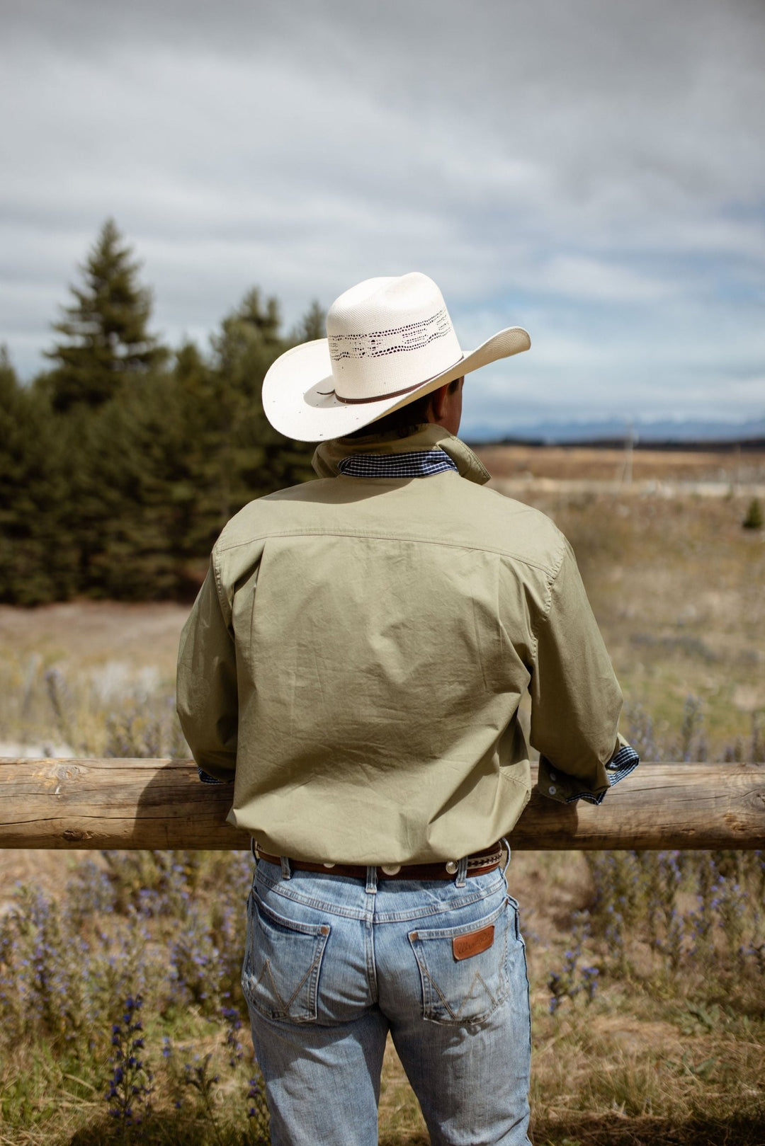 Albie Workshirt in Olive Green - H&S Heritage