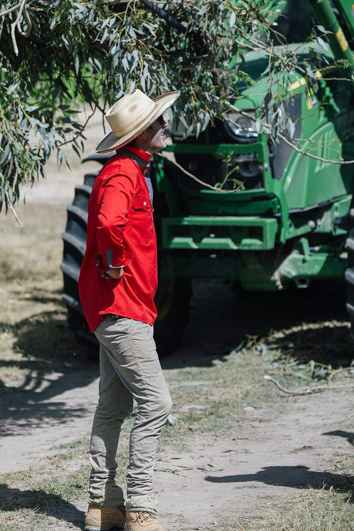 Albie Workshirt in Red - H&S Heritage