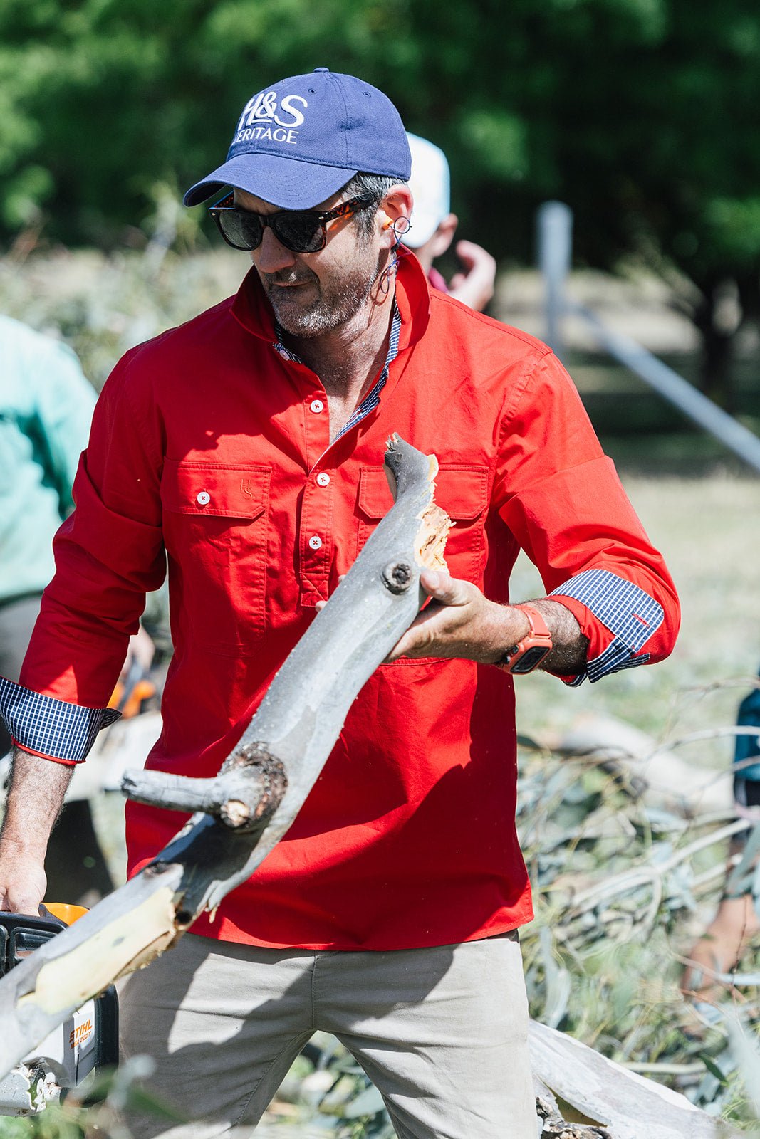 Albie Workshirt in Red - H&S Heritage