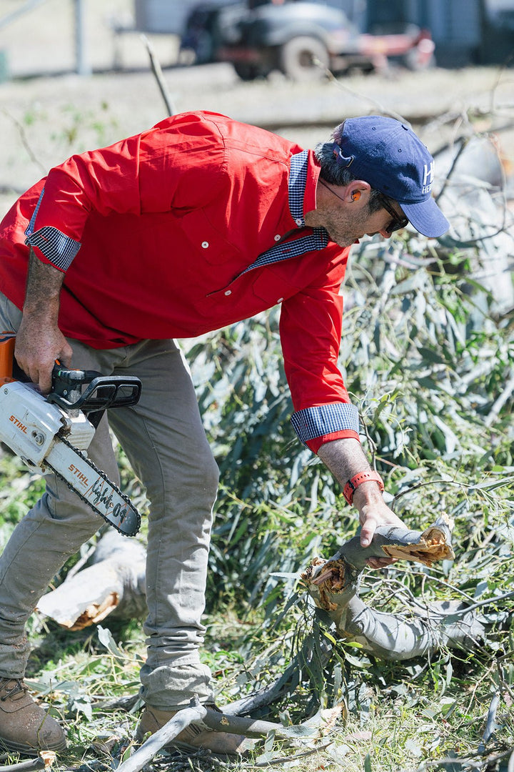 Albie Workshirt in Red - H&S Heritage