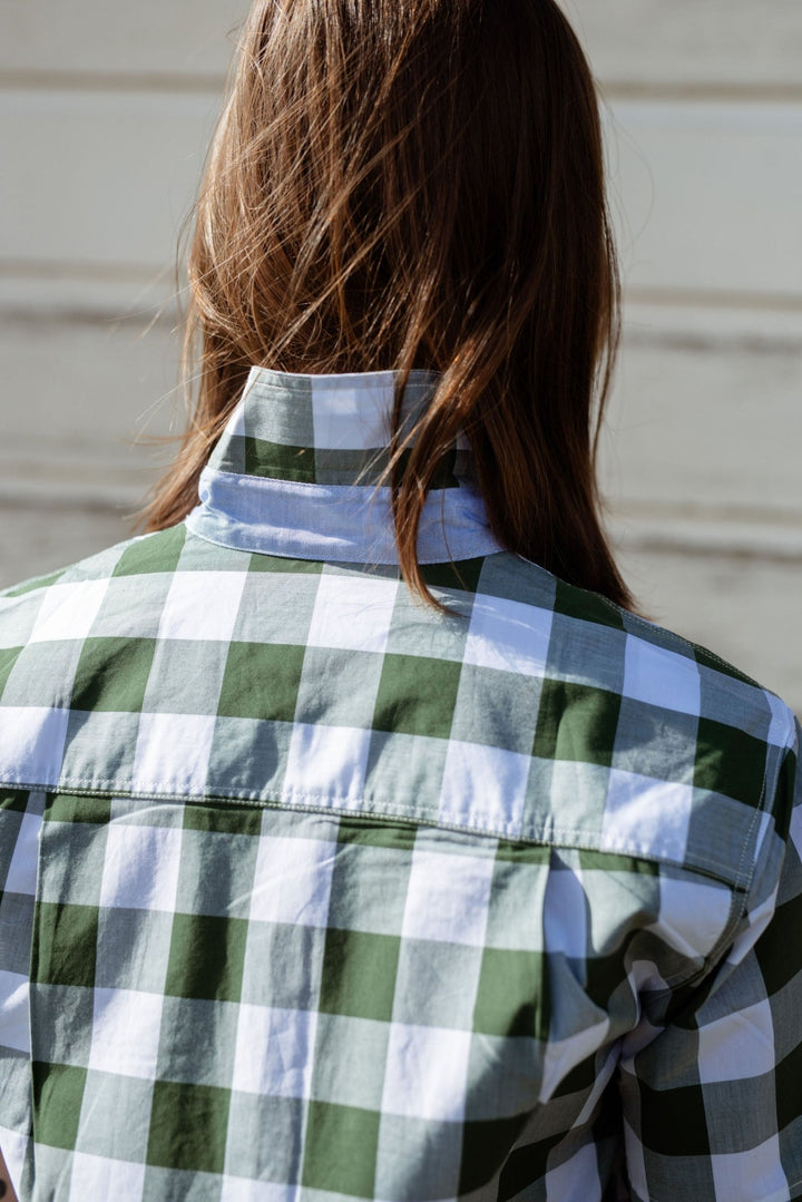 Alice Workshirt in Bottle Green Gingham - H&S Heritage