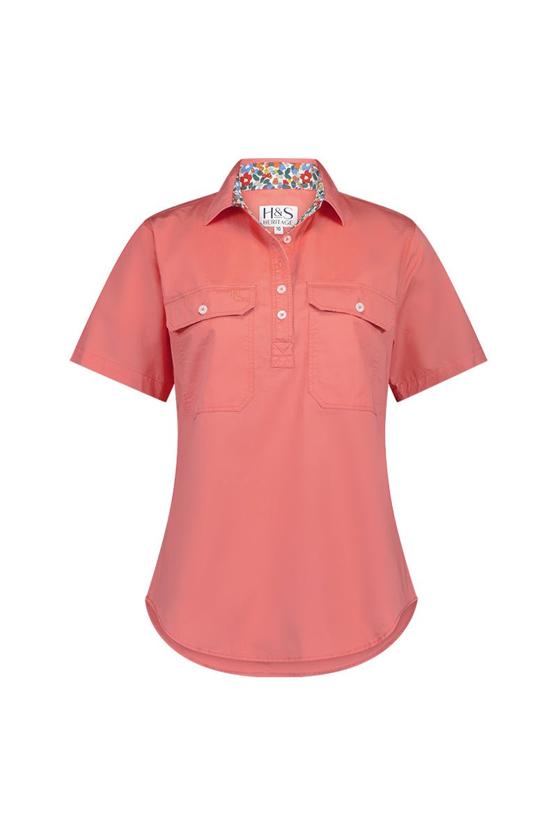 Alice Workshirt in Coral - H&S Heritage