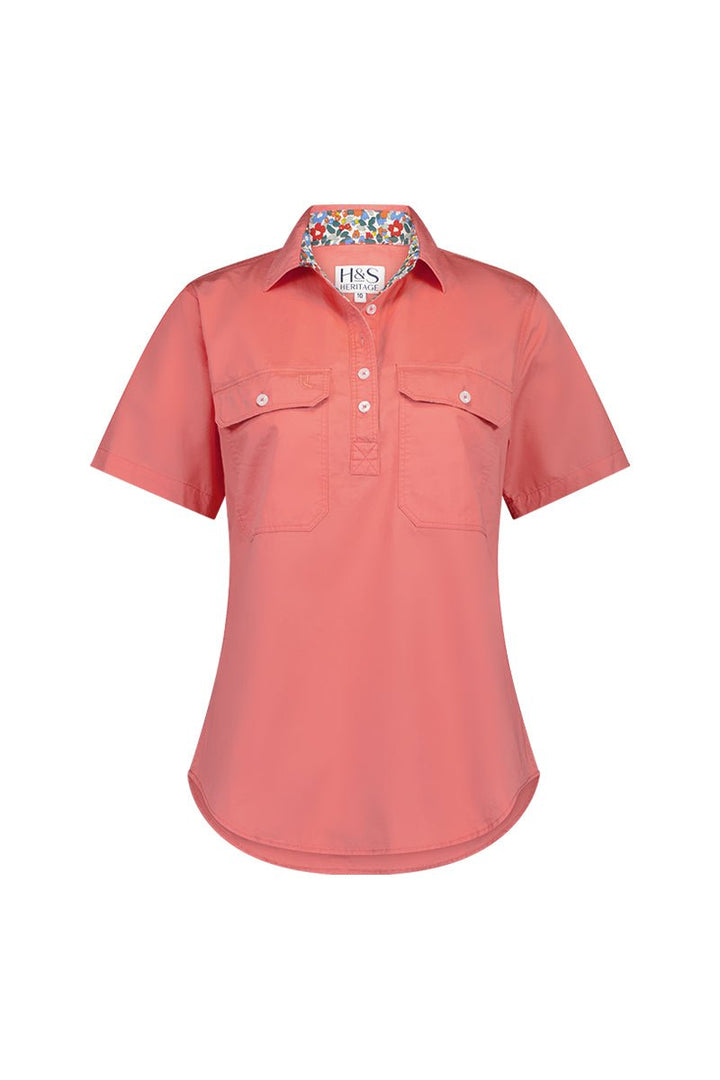 Alice Workshirt in Coral - H&S Heritage