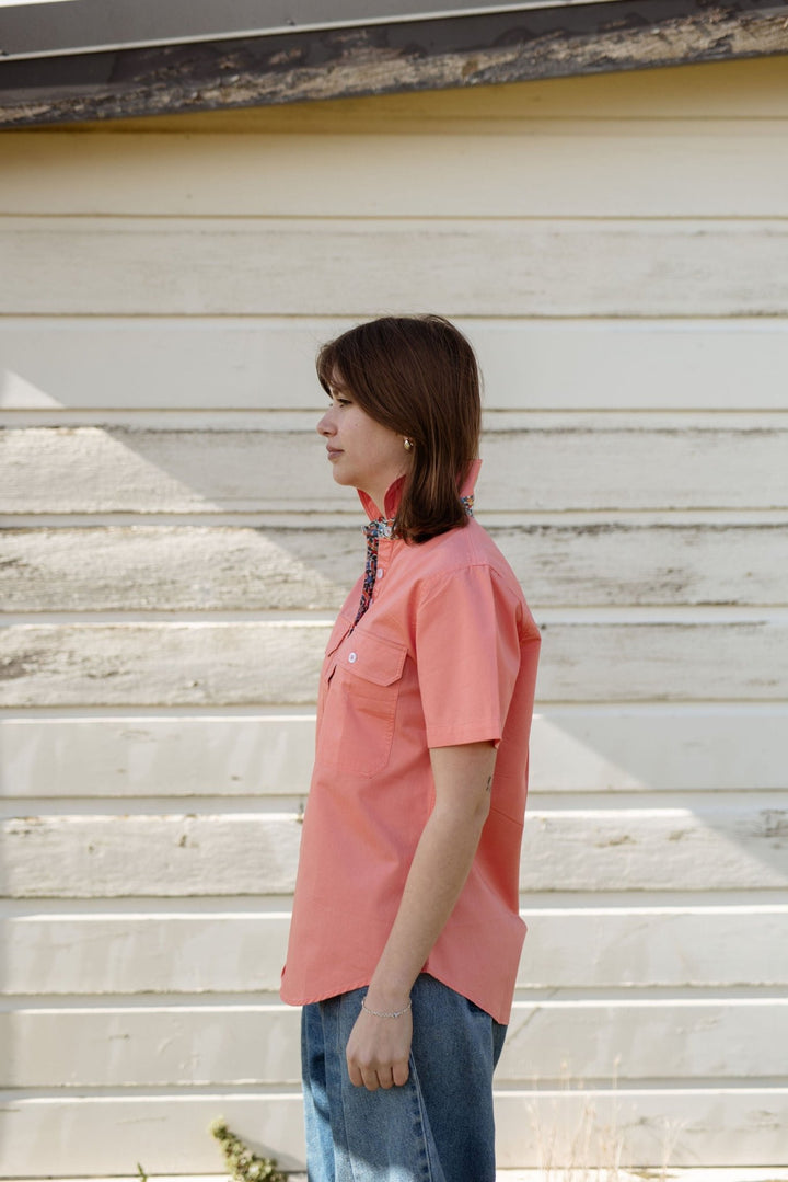 Alice Workshirt in Coral - H&S Heritage