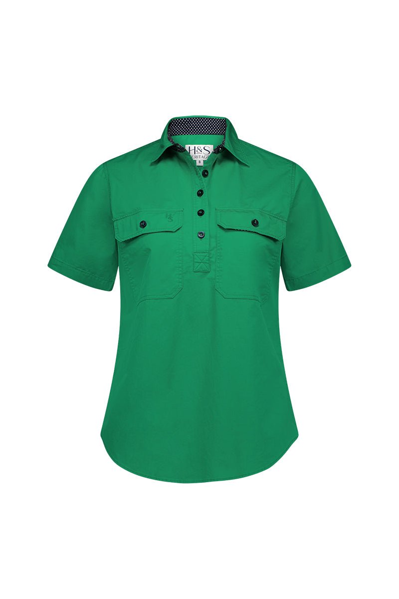 Alice Workshirt in Emerald Green - H&S Heritage
