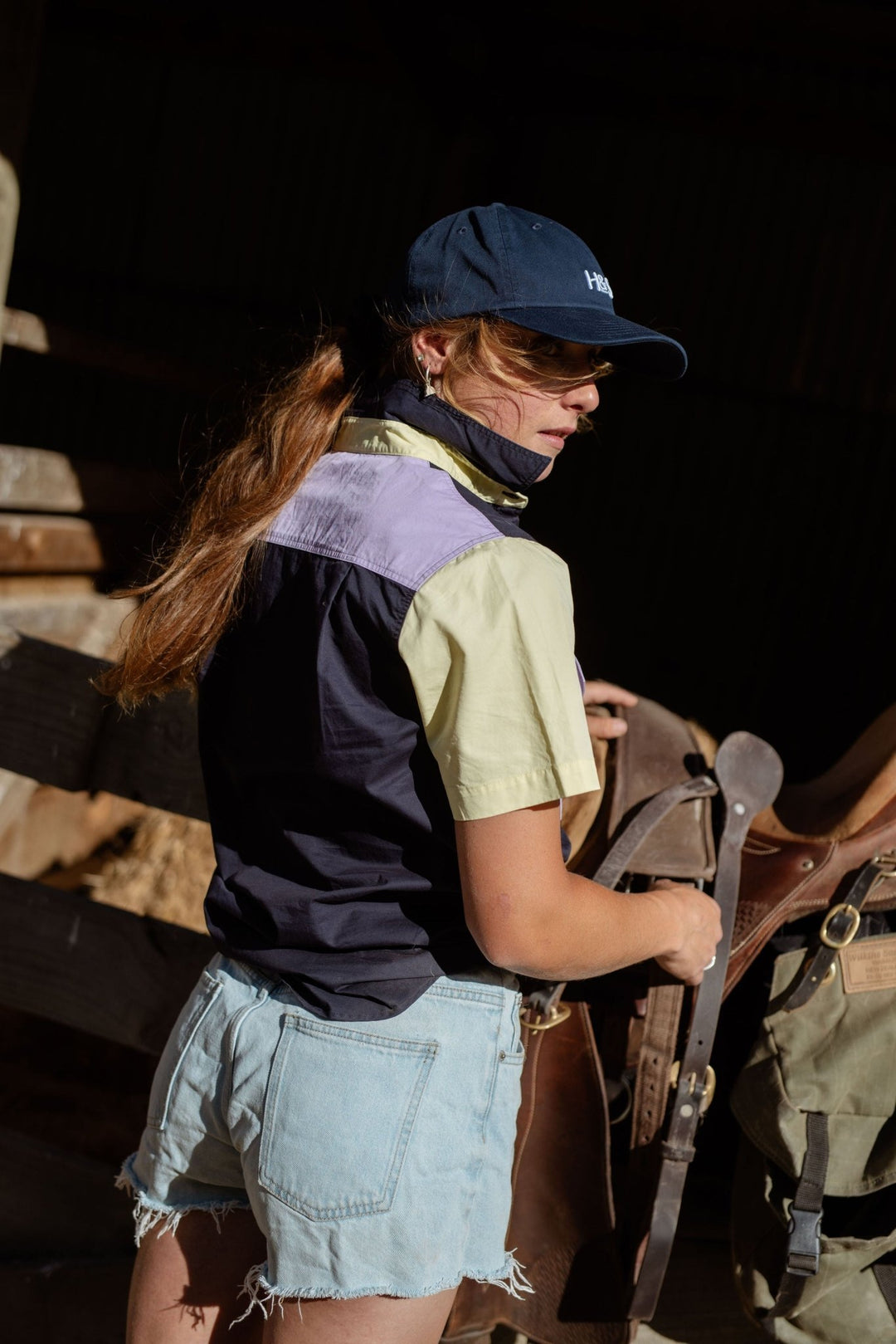 Alice Workshirt in Lilac and Yellow Multi - H&S Heritage