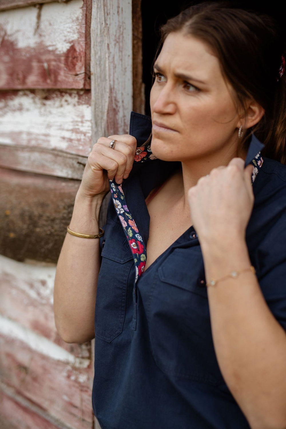 Alice Workshirt in Navy - H&S Heritage