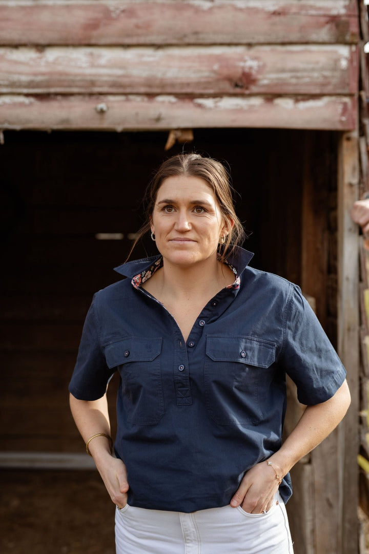 Alice Workshirt in Navy - H&S Heritage