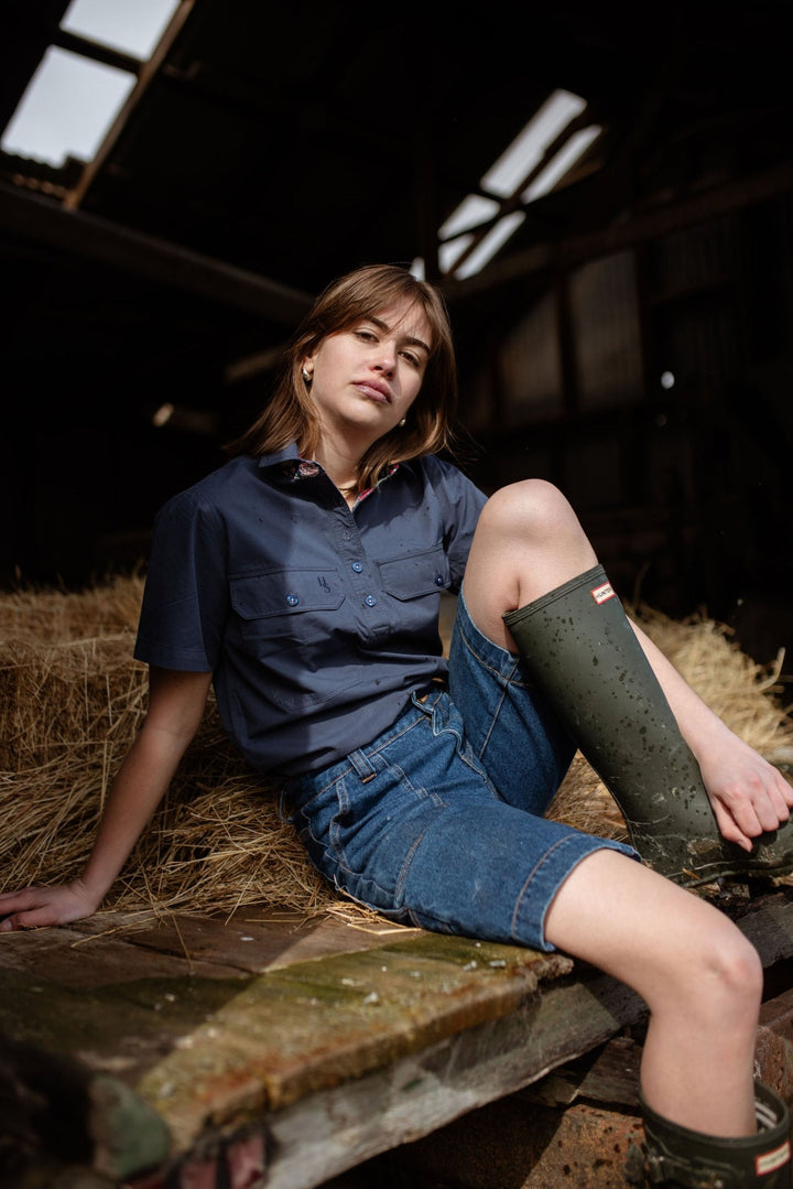 Alice Workshirt in Navy - H&S Heritage