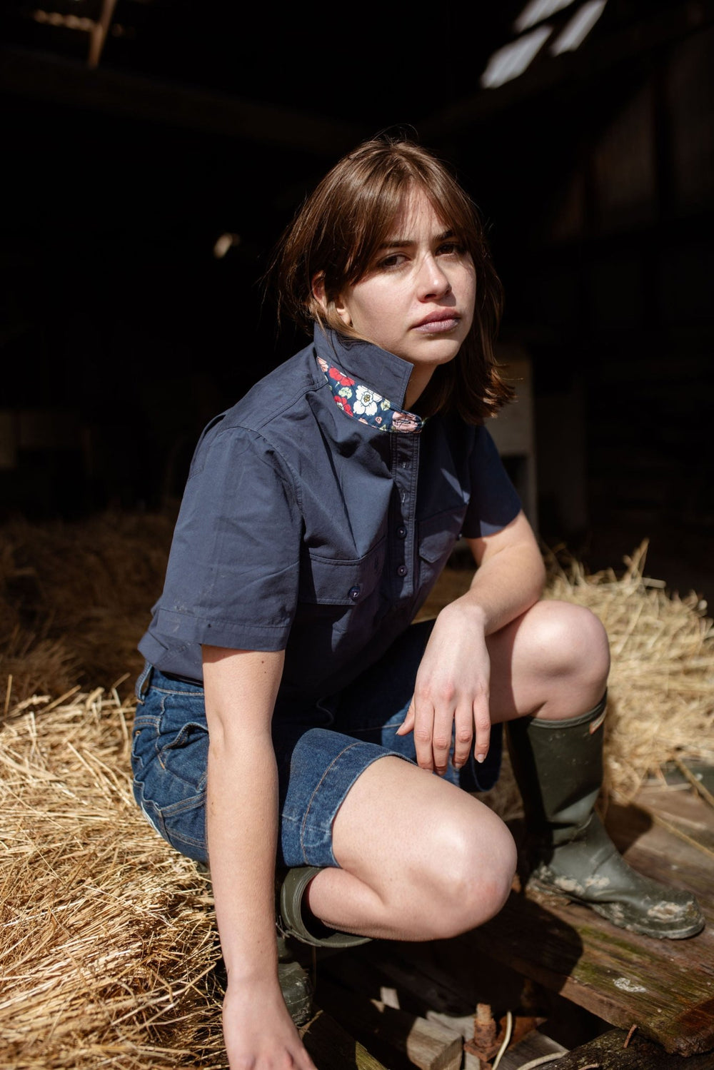 Alice Workshirt in Navy - H&S Heritage