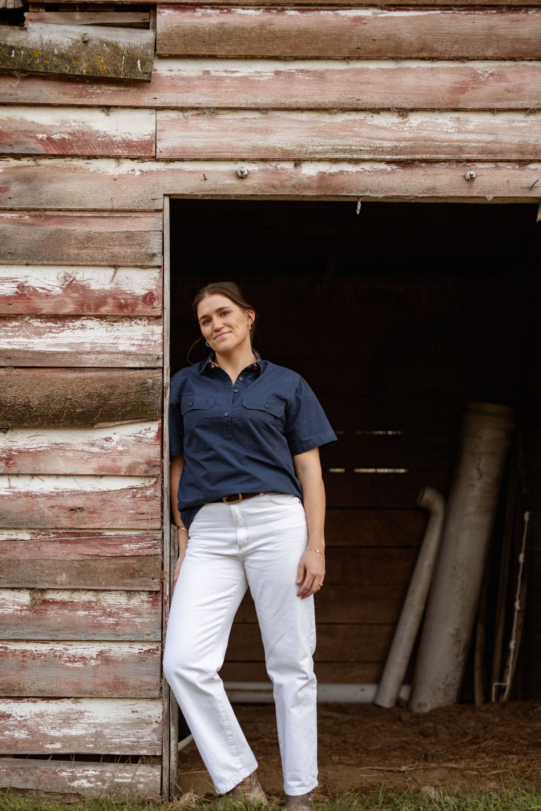 Alice Workshirt in Navy - H&S Heritage