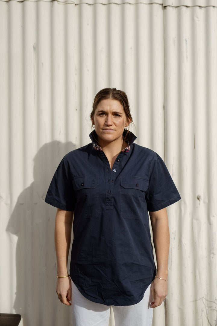 Alice Workshirt in Navy - H&S Heritage