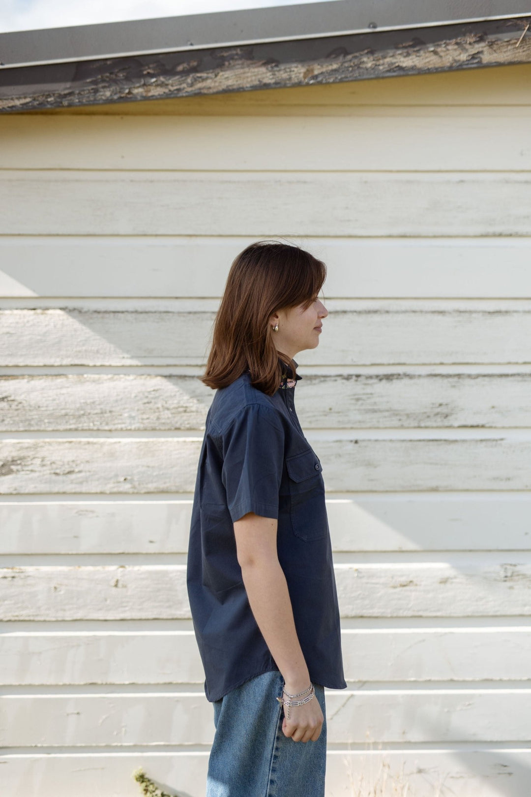 Alice Workshirt in Navy - H&S Heritage