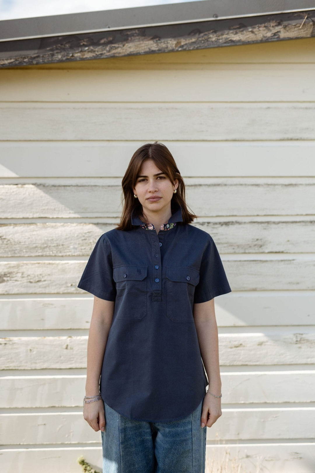 Alice Workshirt in Navy - H&S Heritage