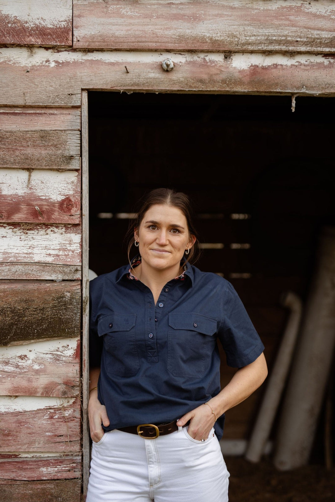 Alice Workshirt in Navy - H&S Heritage