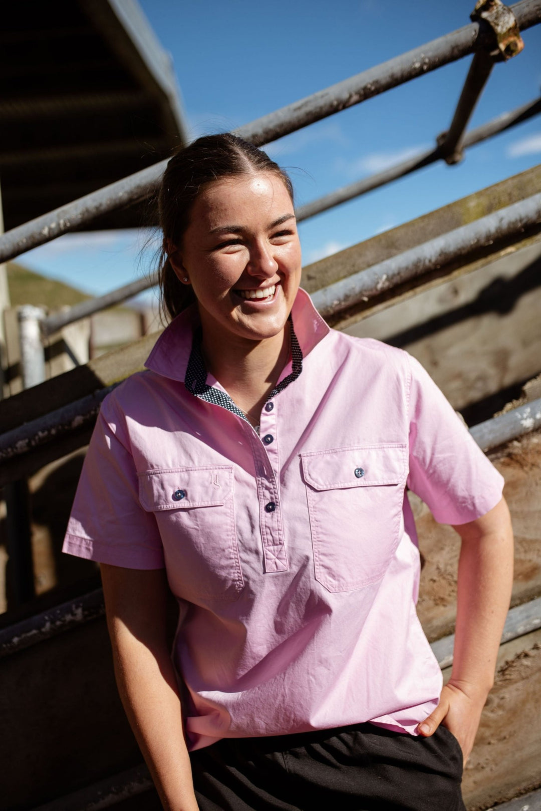 Alice Workshirt in Pink - H&S Heritage