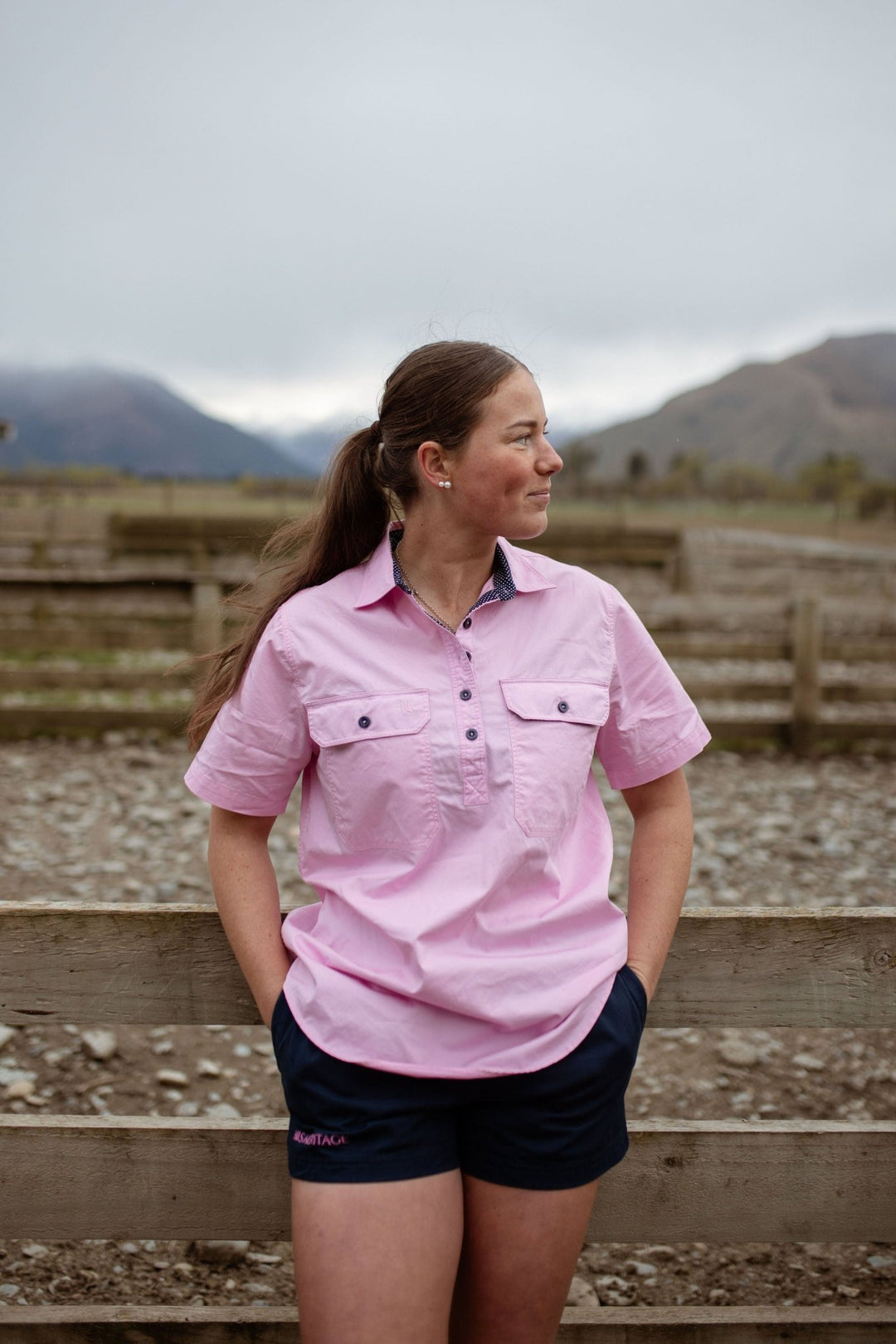 Alice Workshirt in Pink - H&S Heritage