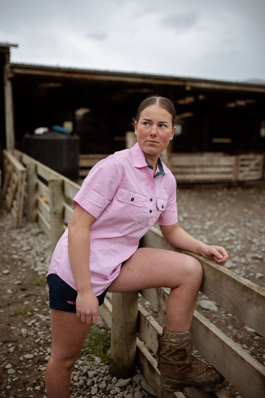 Alice Workshirt in Pink - H&S Heritage