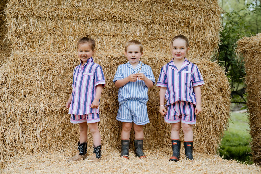 Billie Pyjamas in Blue Stripe - H&S Heritage