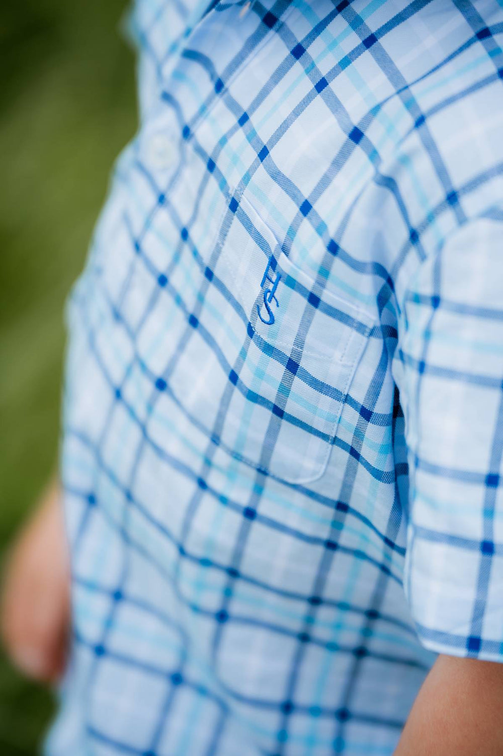 Charlie Shirt in Blue Check - H&S Heritage