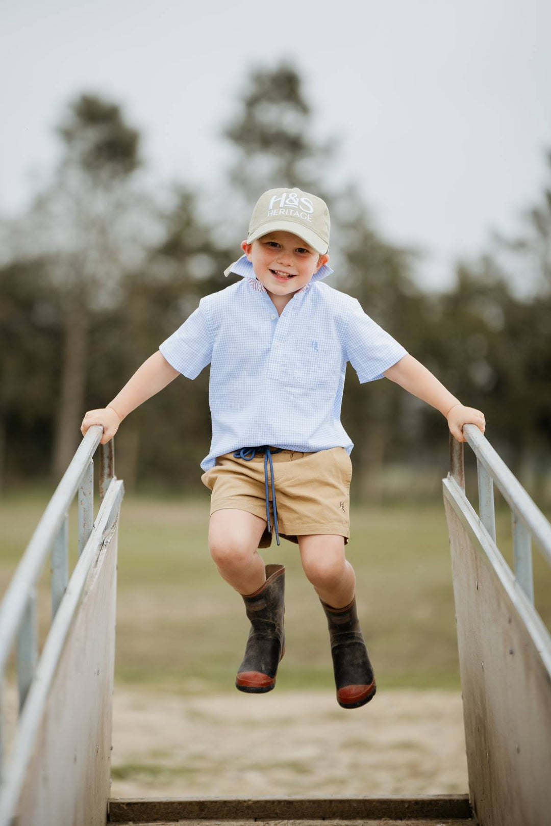 Charlie Shirt in Light Blue Check - H&S Heritage