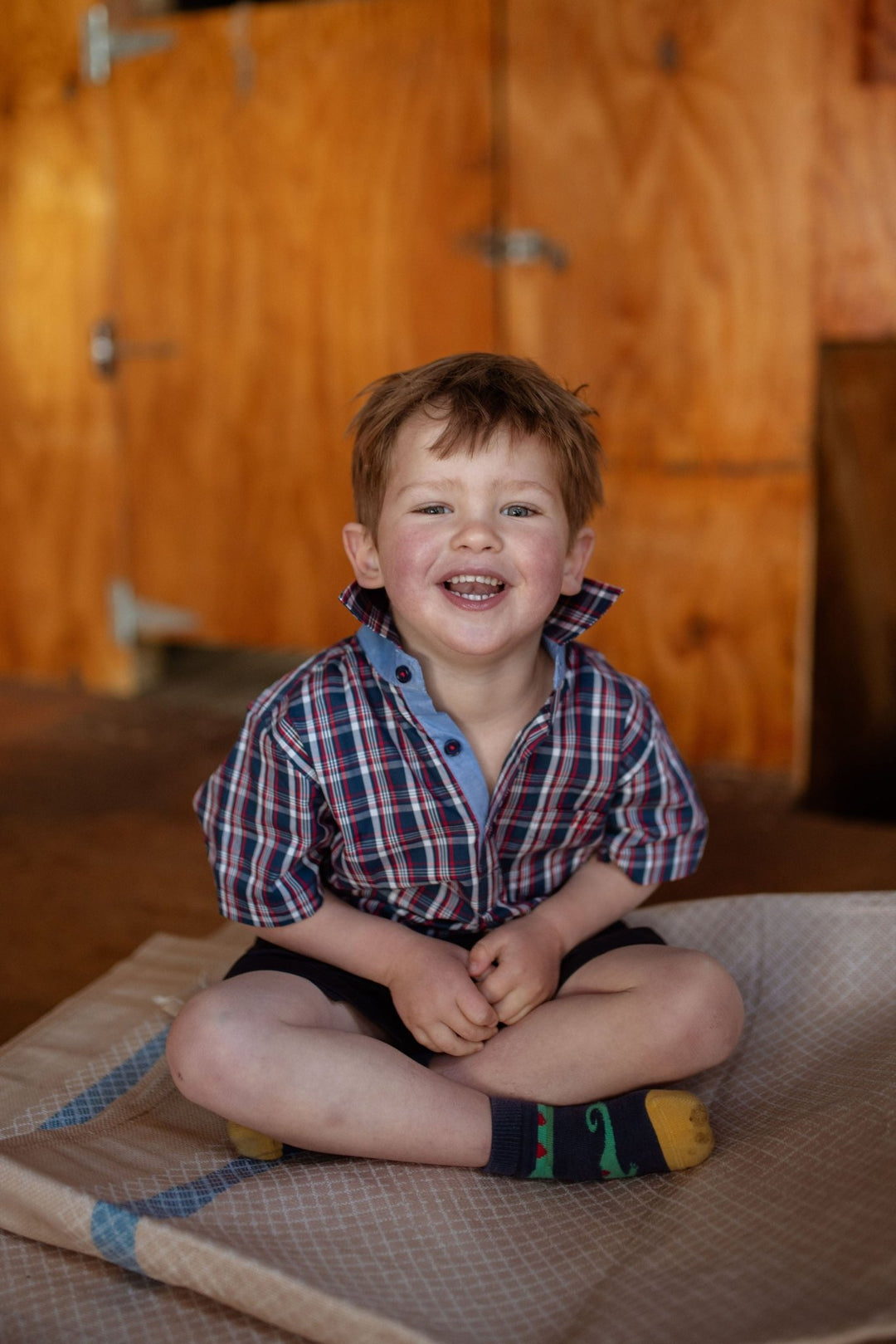 Charlie Shirt in Navy and Red Check - H&S Heritage