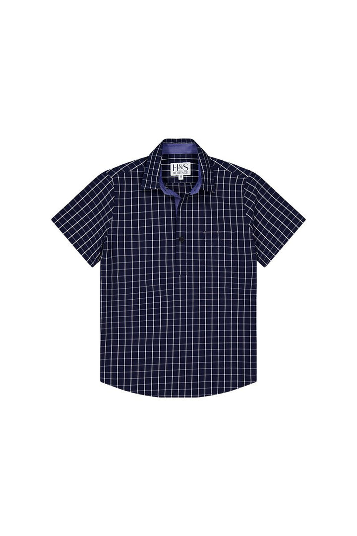 Charlie Shirt in Navy Check - H&S Heritage