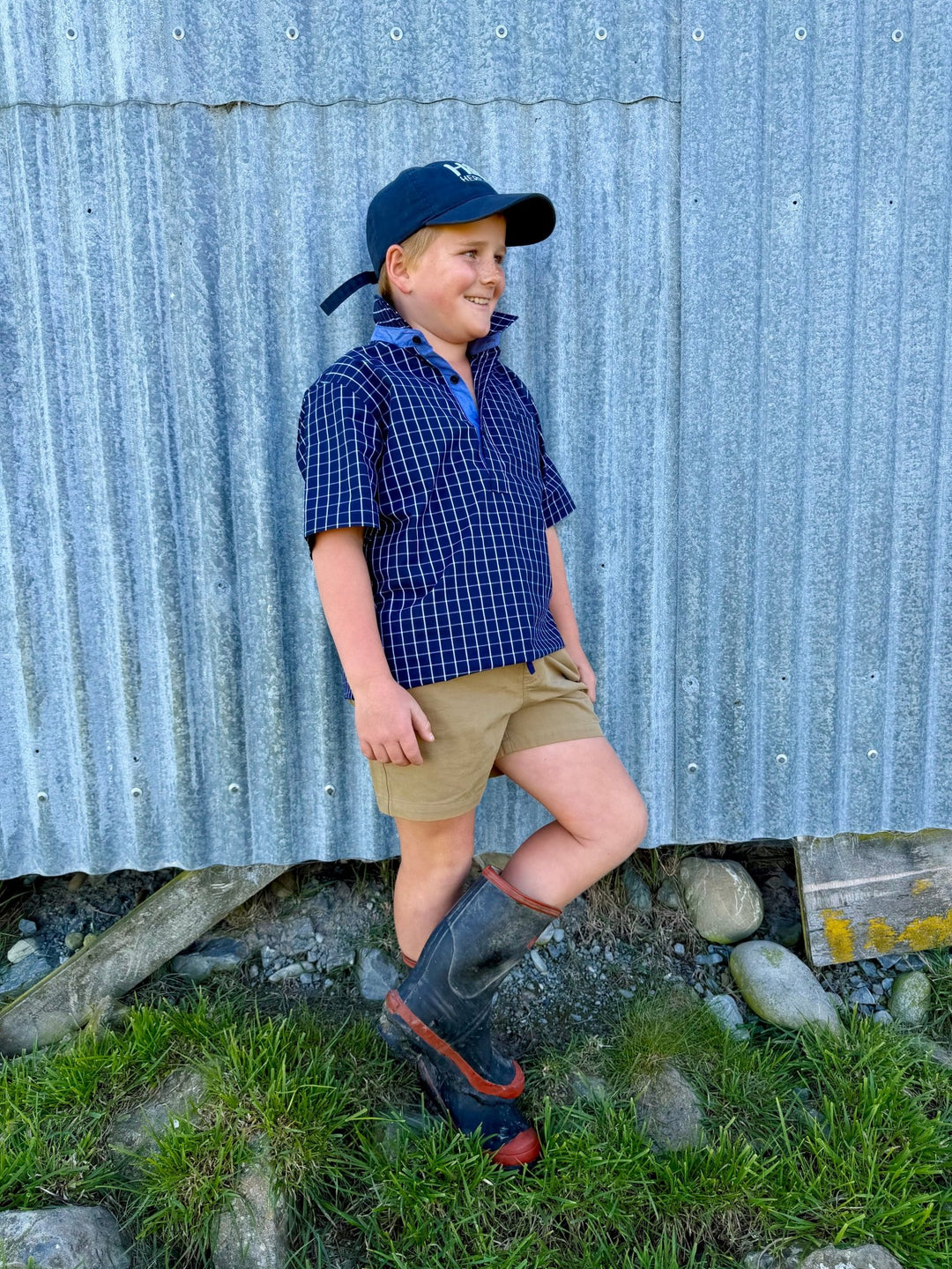 Charlie Shirt in Navy Check - H&S Heritage