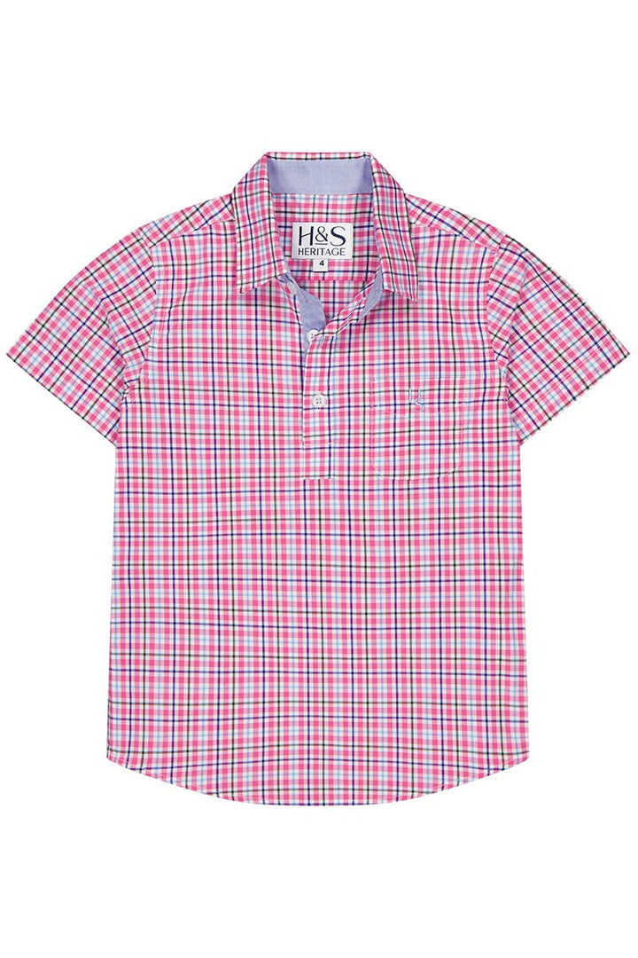 Charlie Shirt in Pink Check - H&S Heritage