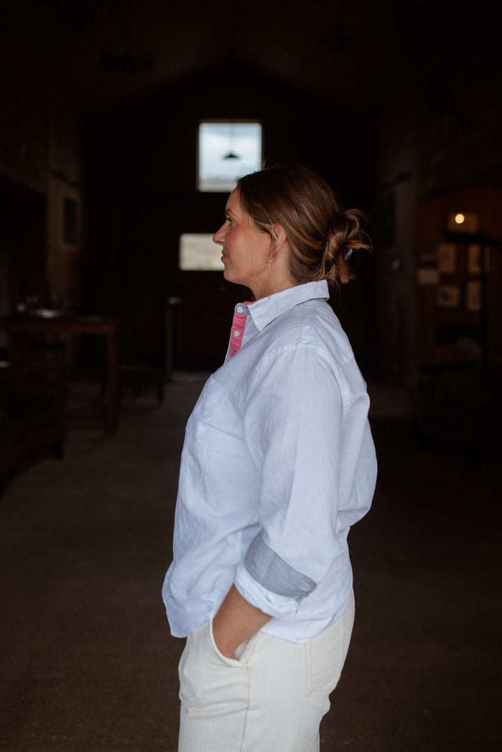 Dot Linen Cotton Blend Shirt - H&S Heritage