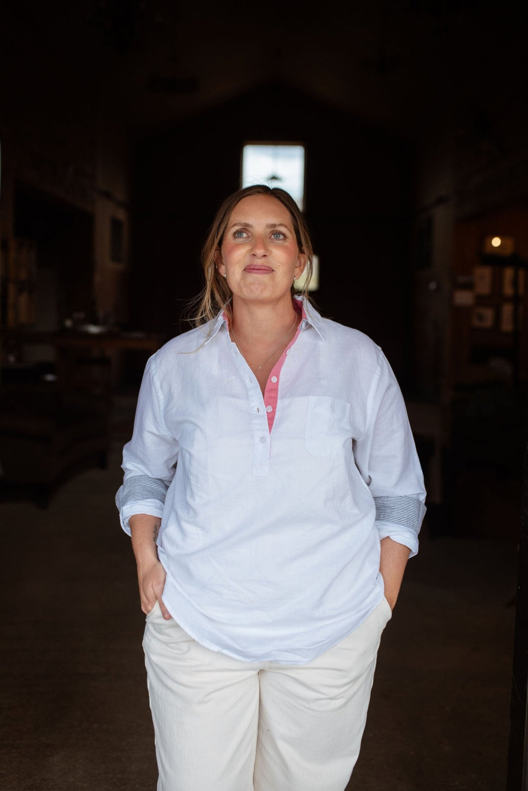 Dot Linen Cotton Blend Shirt - H&S Heritage