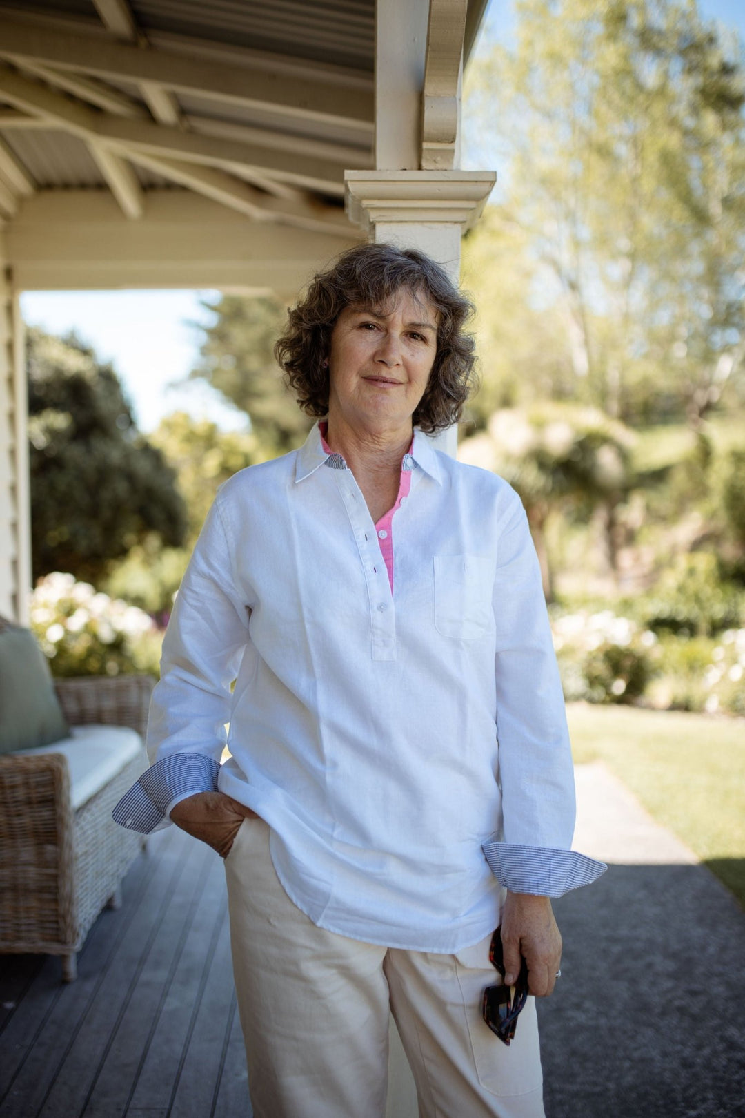 Dot Linen Cotton Blend Shirt - H&S Heritage