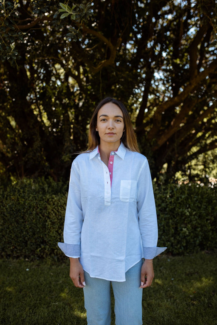 Dot Linen Cotton Blend Shirt - H&S Heritage