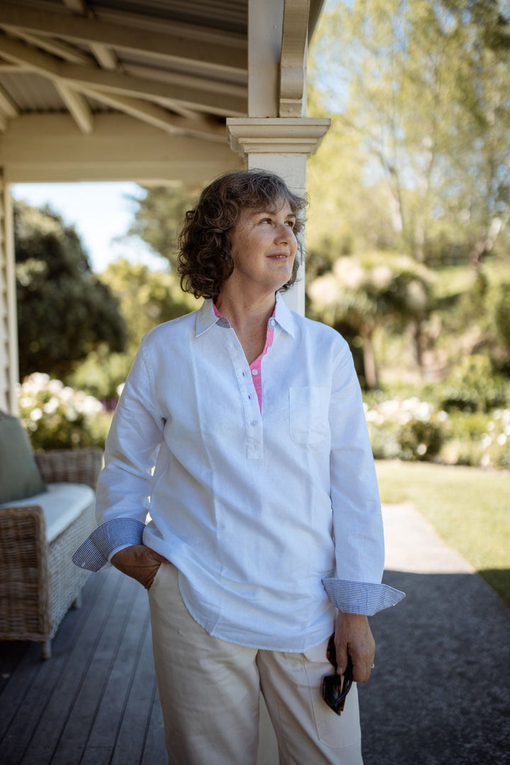 Dot Linen Cotton Blend Shirt - H&S Heritage