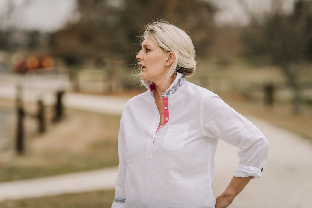 Dot Linen Cotton Blend Shirt - H&S Heritage