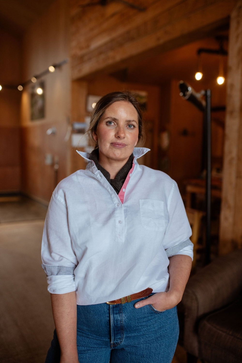 Dot Linen Cotton Blend Shirt - H&S Heritage