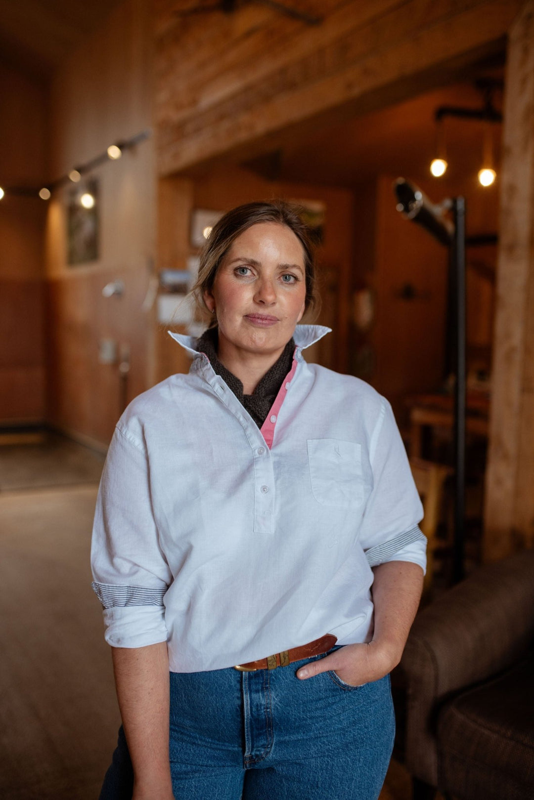 Dot Linen Cotton Blend Shirt - H&S Heritage