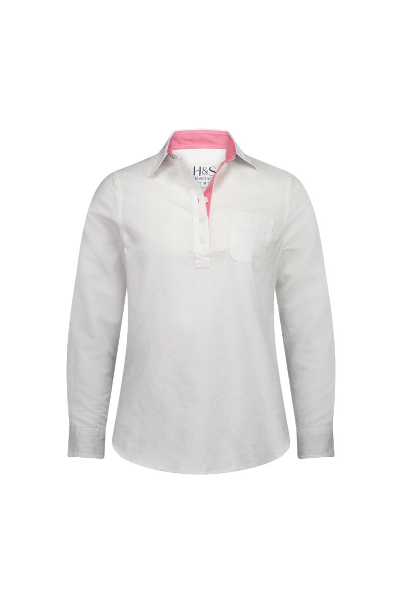 Dot Linen Cotton Blend Shirt - H&S Heritage
