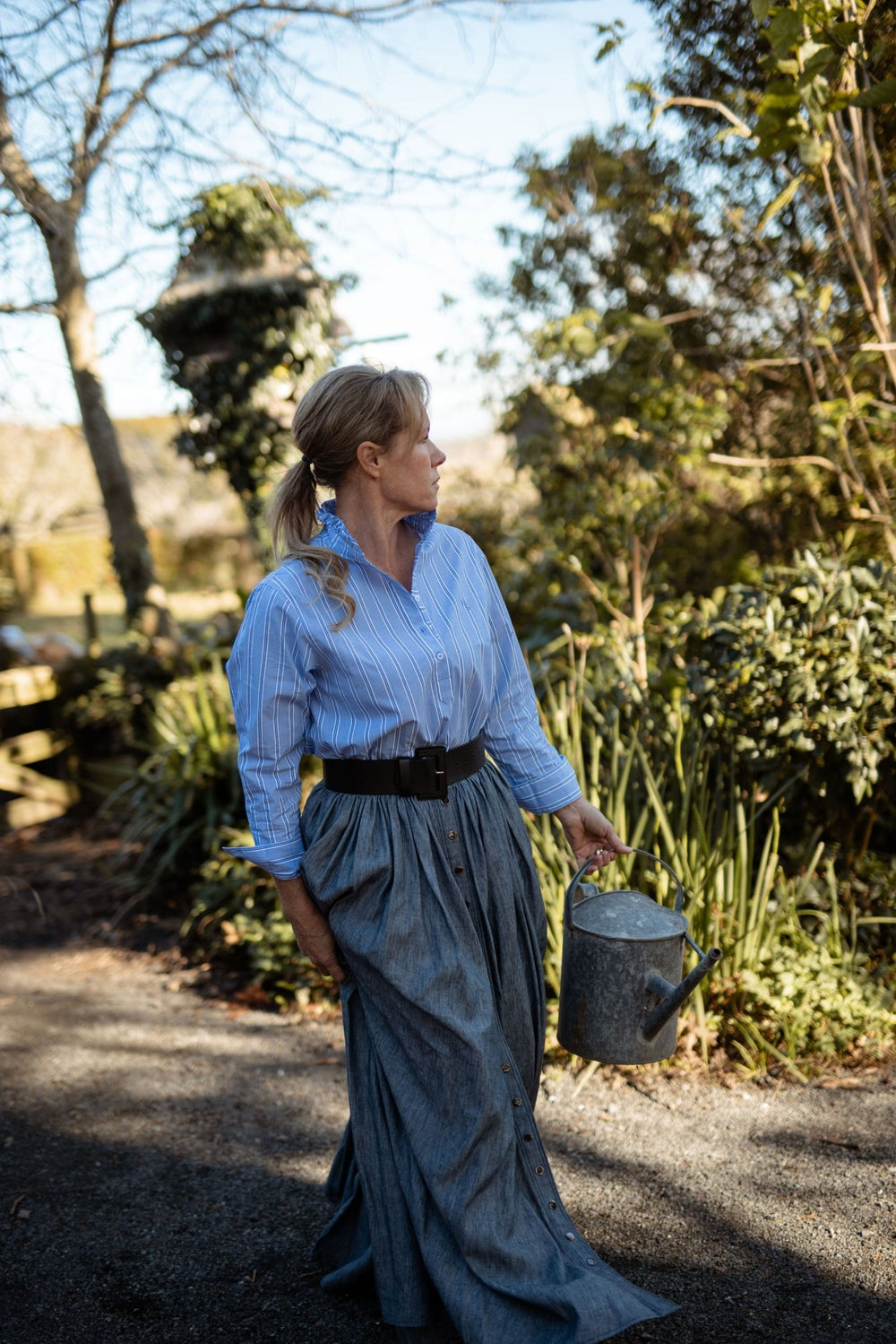 Elsa Ruffle Collar Cotton Shirt - H&S Heritage