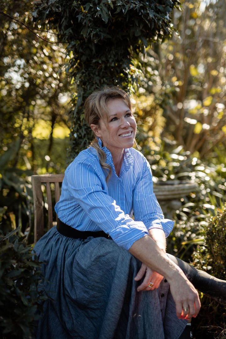 Elsa Ruffle Collar Cotton Shirt - H&S Heritage