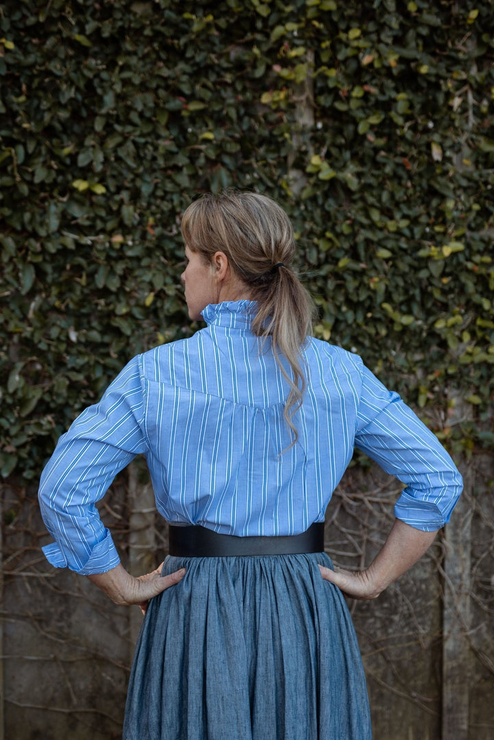 Elsa Ruffle Collar Cotton Shirt - H&S Heritage