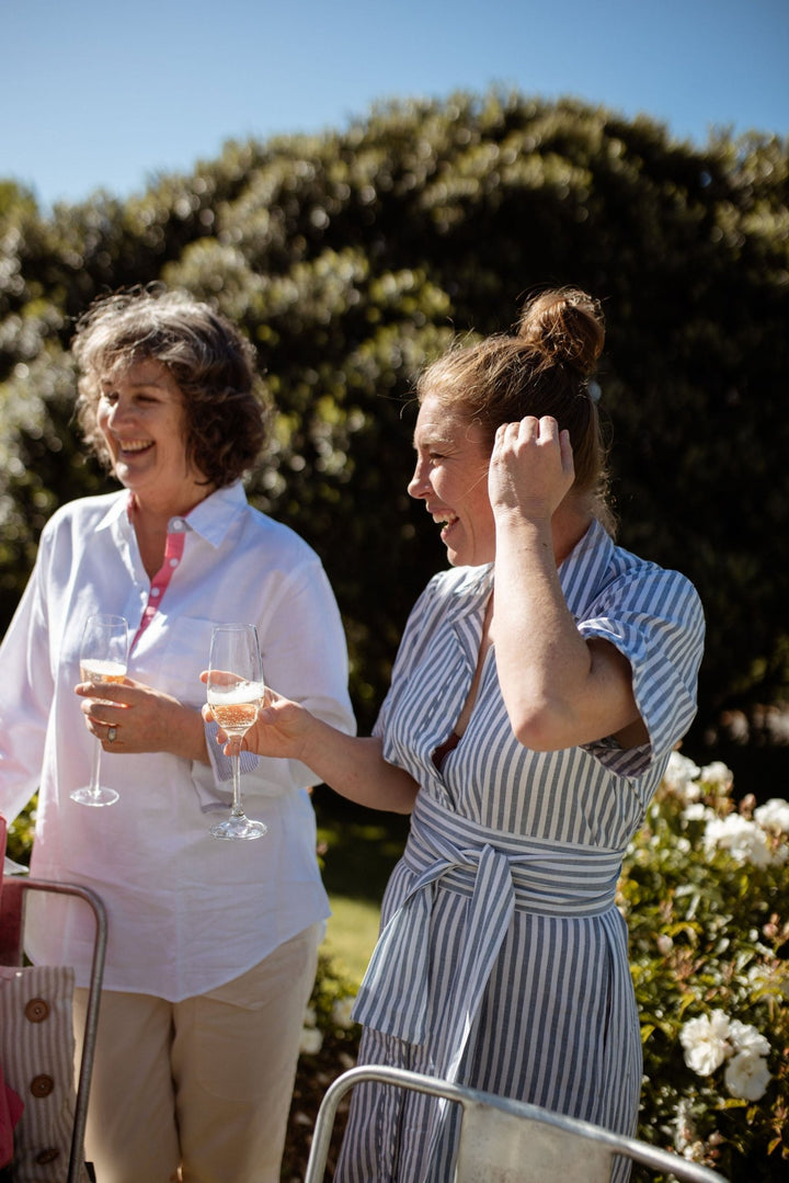 Frances Stripe Linen Cotton Blend Dress - H&S Heritage