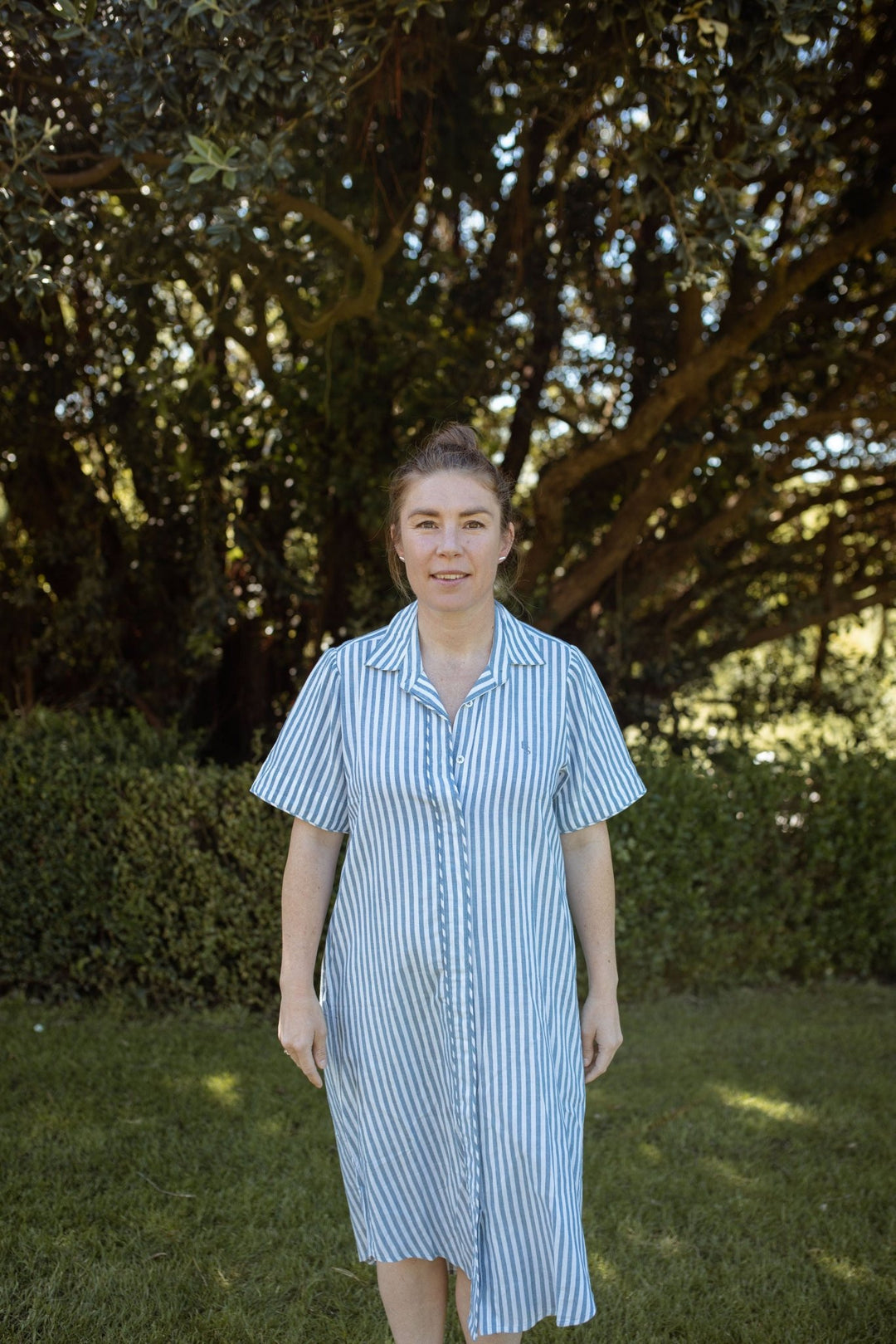 Frances Stripe Linen Cotton Blend Dress - H&S Heritage